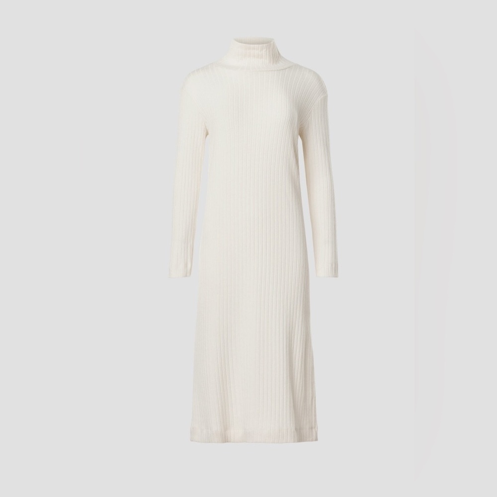 DONNI. Cream Long Sleeve Knit Dress